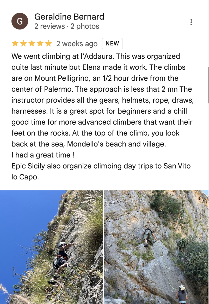 Avventura di Arrampicata a Mondello – Mezza Giornata