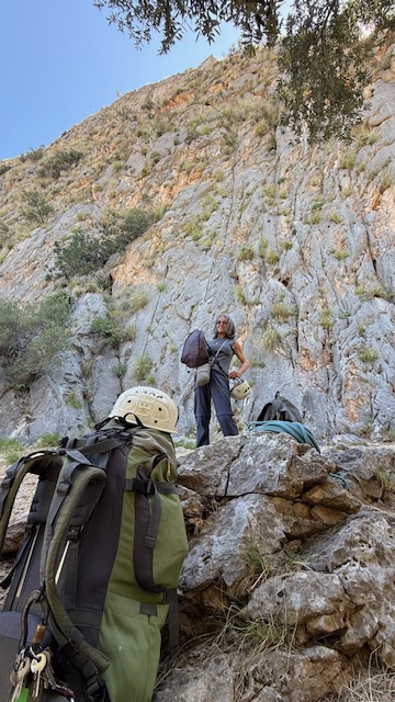 Climbing on a Sicilian sea cliff
