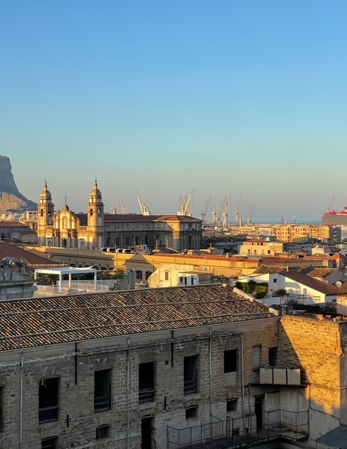 Palermo old town and the sea from above